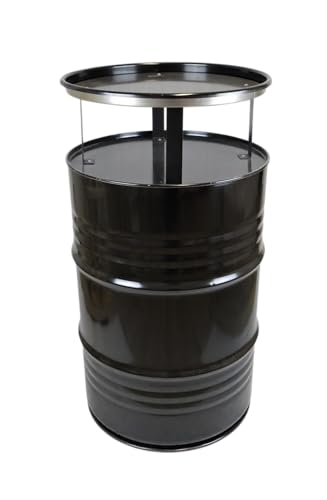 Fassmöbel Stehtisch Bistrotisch Tisch Design Partytisch Schwarz Ø 57cm Höhe 108cm / Glatter Glanz - Pflegeleichte Oberfläche von Buosha