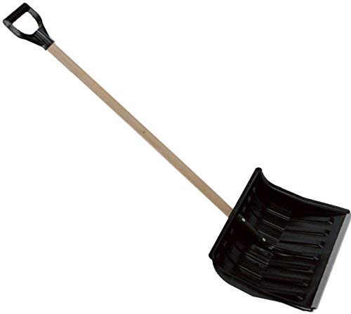 Schneeschaufel Schneeschieber Eckig Holzstiel Schwarz 45cm x35cm Kante Aluprofil von Srm - Design