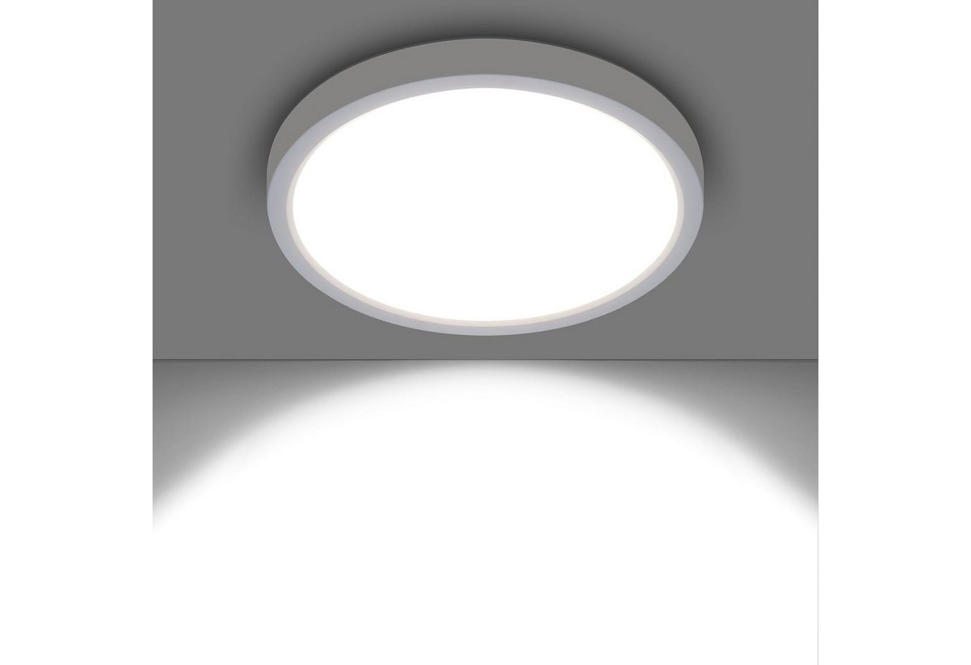 Sross LED Deckenleuchte Deckenlampe Flach, 24W 6500K 2160LM Ø18cm von Sross