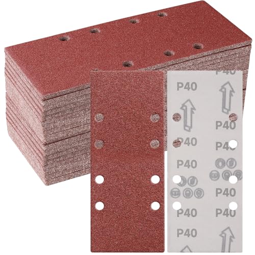 Sruhrak 50 Stück 93 x 230mm Schleifpapier Set, 40 Körnung Rechteckiges Schleifpad mit Klettverschluss 8 Löcher Schleifblatt für Rechteckschleifer Bosch-Schleifer Sruhrak 50 Stück 93 x 230mm Schleifpapier Set, 40 Körnung Rechteckiges Schleifpad mit Klettverschluss 8 Löcher Schleifblatt für Rechteckschleifer Bosch-Schleifer von Sruhrak