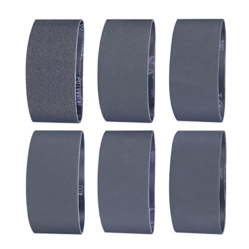 Sruhrak Schleifbänder 75 x 457mm- 12 Stück 2 X 60/120/240/400/600/800 Grit Siliziumkarbid-Schleifbänder zum Polieren und Entrosten von Metall Sruhrak Schleifbänder 75 x 457mm- 12 Stück 2 X 60/120/240/400/600/800 Grit Siliziumkarbid-Schleifbänder zum Polieren und Entrosten von Metall von Sruhrak