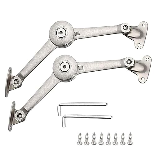 2 Stück Klappenhalter, Klappenbeschlag, Softclose Deckelstützscharniere, Deckelstützscharniere mit Schrauben und Inbusschlüssel, für Küchenschranktür, Schranktür, Hölzerne Aufbewahrungsboxen von Srup