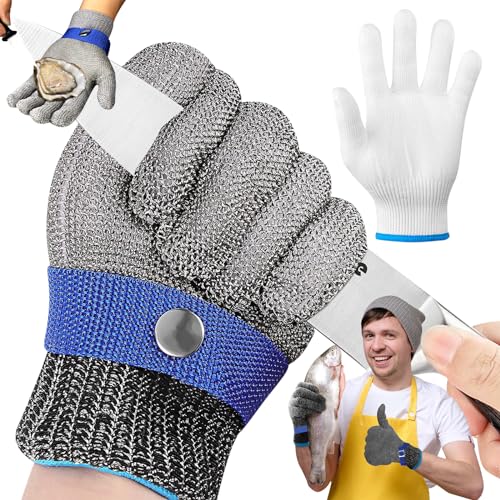 Srup Kettenhandschuh, Schnittfeste Handschuhe, Küchenhandschuhe zum Schneiden von Fleisch, Schnittfeste Handschuhe Küche Level 9, Schnittschutzhandschuh aus Edelstahl-Draht, Handschuhe Schnittfest von Srup