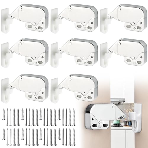 Srup 8 Stück Mini Spring Latch, Federschnäpper Mini Latch, Türschnapper Balkontür, Push Lock für Schränke und Schranktüren, Türschnapper mit Schrauben von Srup