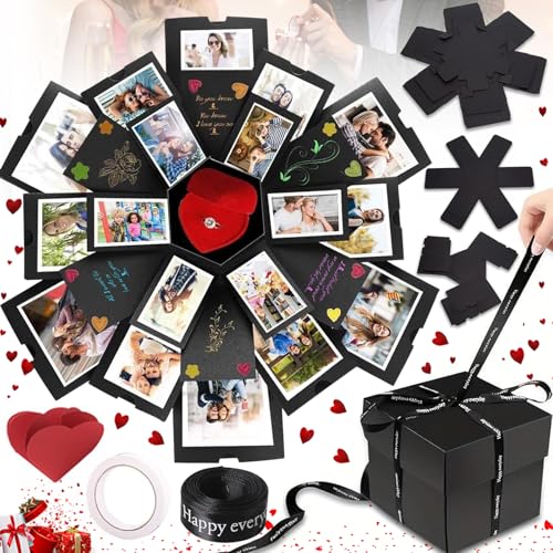 Srup Explosionsbox, Fotobox Geschenk, Geschenkbox DIY Explosionsbox, DIY Fotoalbum Explosion Box, Fotobox Geschenk Box zum Geburtstag, DIY Geschenk Scrapbook und Foto-Album Geschenkbox von Srup