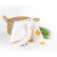 Hypoallergene Handgemachte Bio-Baumwolle Fisch & Polka Dot Baby/Kleinkind Quilt, Decke Mit Allen Natürlichen Farbstoffen von SrushtiLinens