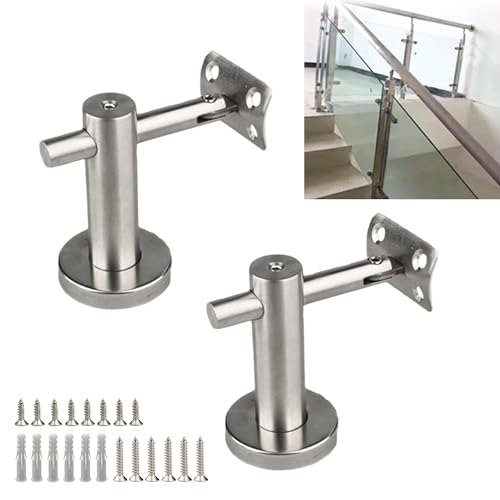 Handlaufhalter Edelstahl Handlaufträger, 2 Stück Verstellbare Edelstahl Handlaufstütze Metall Handlaufhalter mit Schrauben Handlauf Halterung für Treppengeländer Korridor Stützstange Bäder Geländer Handlaufhalter Edelstahl Handlaufträger, 2 Stück Verstellbare Edelstahl Handlaufstütze Metall Handlaufhalter mit Schrauben Handlauf Halterung für Treppengeländer Korridor Stützstange Bäder Geländer von Srwoyze