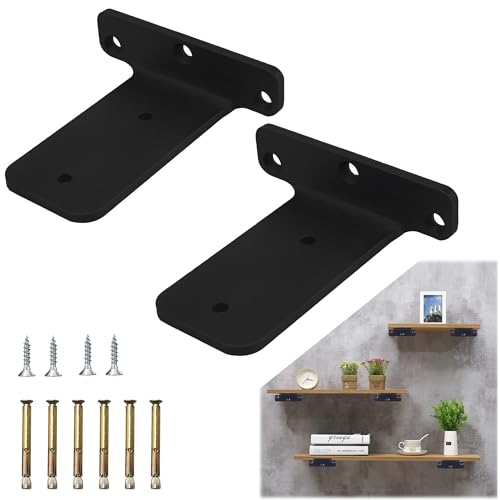 Regalhalterung Schwarz Regalwinkel Schwerlast, 2 Stück Unsichtbar Regalträger 10cm Metall Schwerlastwinkel mit Schrauben Regal Wandhalterung Schwebende Regalhalterung für Regale Büro Küchen Wohnzimmer Regalhalterung Schwarz Regalwinkel Schwerlast, 2 Stück Unsichtbar Regalträger 10cm Metall Schwerlastwinkel mit Schrauben Regal Wandhalterung Schwebende Regalhalterung für Regale Büro Küchen Wohnzimmer von Srwoyze