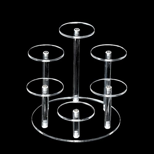 Srwoyze Acryl Display Ständer Transparente, Acryl Ständer Parfümständer Regal Rund Riser Stand Parfümständer Gestuftes Riser Parfümregal für Kosmetik Sammlerstücke Cake, 1 Stück von Srwoyze