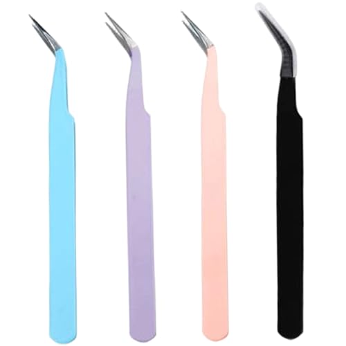 4pcs Craft -Pinzetten, 5 -Zoll -Mehrzweck -Edelstahlkrümmungs -Pinzetten für komplizierte Projekte, Scrapbooking, Kartenherstellung, Aufkleber, getrocknete Blumen von Ssguopte