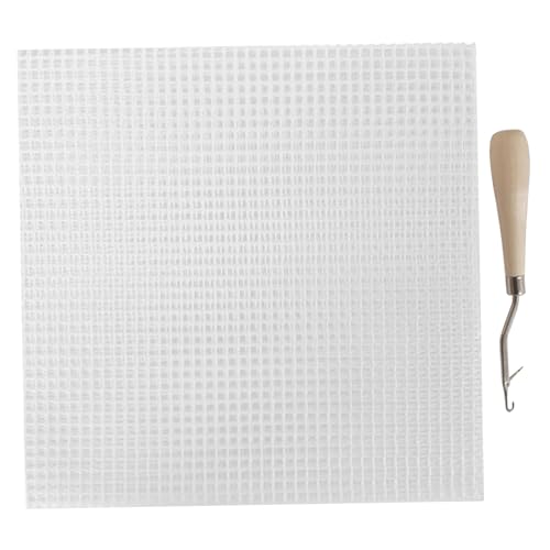 Teppich -Making -Kit, 39, 4 x 59 Zoll Leer Latch Hook Teppich Mesh Canvas mit Holzgriff Latch Hook Tool Kit für DIY -Wandteppiche von Ssguopte