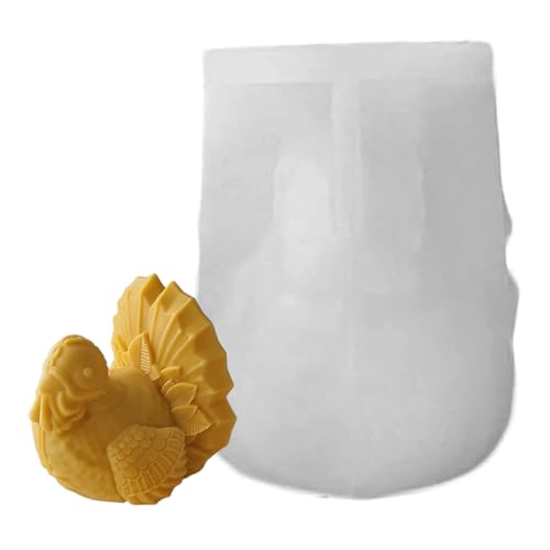 Truthahn-Form, 3D-Truthahn-Silikonform zum Erntedankfest für Fondant, Sojawachskerzen, Seife, Gips, Epoxidharzguss, DIY-Bastelarbeiten (Stil 2) von Ssguopte