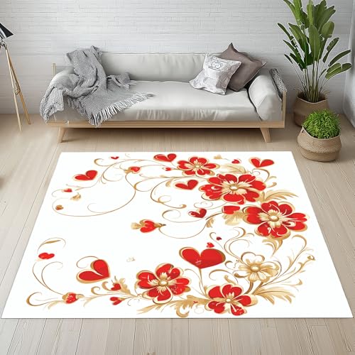 Sshjfeu Abstrakt Blumenmustern Fussmatte Innen Outdoor Teppich, Floral Rebe Teppiche Kurzflor Waschbar rutschfest 80x150, Liebe Herz Dekorieren Fussmatte Aussen Schmutzfangmatte, Kleiner Teppich Sshjfeu Abstrakt Blumenmustern Fussmatte Innen Outdoor Teppich, Floral Rebe Teppiche Kurzflor Waschbar rutschfest 80x150, Liebe Herz Dekorieren Fussmatte Aussen Schmutzfangmatte, Kleiner Teppich von Sshjfeu