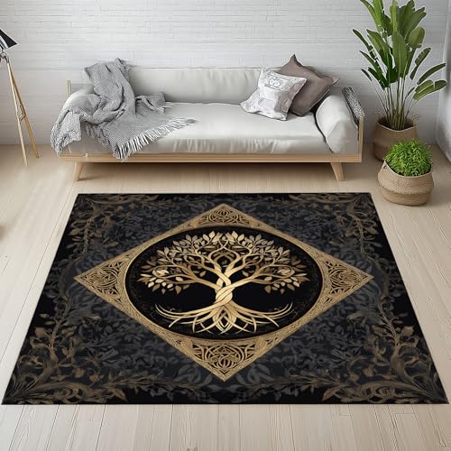 Sshjfeu Baum des Lebens Fussmatte Aussen Schmutzfangmatte 80x120, Mystische Pflanzen Teppiche, Fussmatte Innen Outdoor, Kleiner Teppich Gold Geometrie, Waschbar Kurzflor rutschfest Sshjfeu Baum des Lebens Fussmatte Aussen Schmutzfangmatte 80x120, Mystische Pflanzen Teppiche, Fussmatte Innen Outdoor, Kleiner Teppich Gold Geometrie, Waschbar Kurzflor rutschfest von Sshjfeu