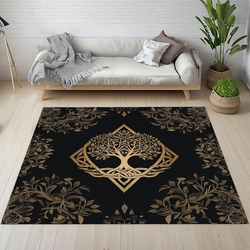 Sshjfeu Baum des Lebens Fussmatte Innen Outdoor Teppich, Blätter Botanische Teppiche Kurzflor Waschbar rutschfest 80x150, Mystische Pflanzen Fussmatte Aussen Schmutzfangmatte, Kleiner Teppich Sshjfeu Baum des Lebens Fussmatte Innen Outdoor Teppich, Blätter Botanische Teppiche Kurzflor Waschbar rutschfest 80x150, Mystische Pflanzen Fussmatte Aussen Schmutzfangmatte, Kleiner Teppich von Sshjfeu