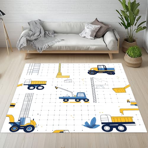 Sshjfeu Bauwagen Kran Kinder Teppich 100x150 cm, Modern Architektur Teppich Waschbar rutschfest Kurzflor, Karikatur Gebäude Kinderteppich, Teppiche für Schlafzimmer, Wohnzimmer, Kinderzimmer Sshjfeu Bauwagen Kran Kinder Teppich 100x150 cm, Modern Architektur Teppich Waschbar rutschfest Kurzflor, Karikatur Gebäude Kinderteppich, Teppiche für Schlafzimmer, Wohnzimmer, Kinderzimmer von Sshjfeu