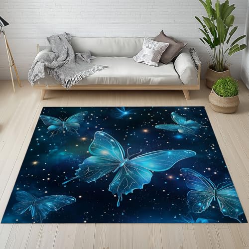 Sshjfeu Blau Schmetterling Fussmatte Aussen Schmutzfangmatte 80x120, Traumhafte Sternenhimmel Teppiche, Fussmatte Innen Outdoor, Kleiner Teppich Modern, Waschbar Kurzflor rutschfest Sshjfeu Blau Schmetterling Fussmatte Aussen Schmutzfangmatte 80x120, Traumhafte Sternenhimmel Teppiche, Fussmatte Innen Outdoor, Kleiner Teppich Modern, Waschbar Kurzflor rutschfest von Sshjfeu