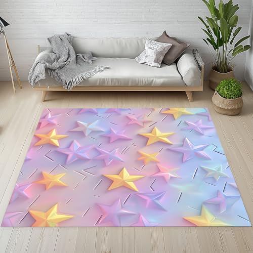 Sshjfeu Bunt Sterne Pentagramm Fussmatte Aussen Schmutzfangmatte 80x120, Modern 3D Teppiche, Fussmatte Innen Outdoor, Kleiner Teppich Prinzessinnen-Stil, Waschbar Kurzflor rutschfest Sshjfeu Bunt Sterne Pentagramm Fussmatte Aussen Schmutzfangmatte 80x120, Modern 3D Teppiche, Fussmatte Innen Outdoor, Kleiner Teppich Prinzessinnen-Stil, Waschbar Kurzflor rutschfest von Sshjfeu