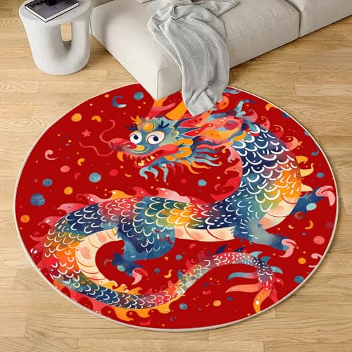 Sshjfeu Chinesischer Drache Runder Teppiche, Waschbarer Teppich Rund 60cm, Mythologie Tiere Teppich Klein, Kurzflor, rutschfest, Orientalisch Teppiche Schlafzimmer Wohnzimmer, Kinderzimmer Sshjfeu Chinesischer Drache Runder Teppiche, Waschbarer Teppich Rund 60cm, Mythologie Tiere Teppich Klein, Kurzflor, rutschfest, Orientalisch Teppiche Schlafzimmer Wohnzimmer, Kinderzimmer von Sshjfeu