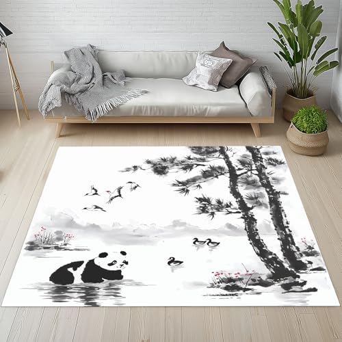 Sshjfeu Chinesischer Stil Fussmatte Innen Outdoor Teppich, Süße Panda Tuschemalerei Teppiche Kurzflor Waschbar rutschfest 80x150, Natur Landschaft Fussmatte Aussen Schmutzfangmatte, Kleiner Teppich Sshjfeu Chinesischer Stil Fussmatte Innen Outdoor Teppich, Süße Panda Tuschemalerei Teppiche Kurzflor Waschbar rutschfest 80x150, Natur Landschaft Fussmatte Aussen Schmutzfangmatte, Kleiner Teppich von Sshjfeu
