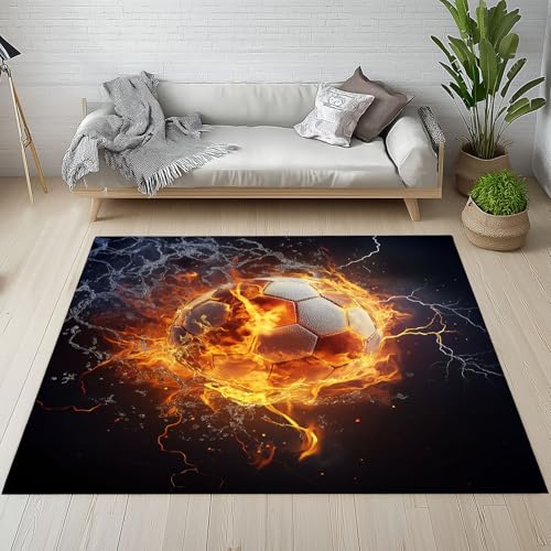 Sshjfeu Fußball Sport Teppich Waschbar Antirutsch Kurzflor, Junge Kinder Teppich Wohnzimmer 120x180 cm Weich, Wasser Feuer Teppiche Schlafzimmer, Kinderzimmer, Kinderteppich Sshjfeu Fußball Sport Teppich Waschbar Antirutsch Kurzflor, Junge Kinder Teppich Wohnzimmer 120x180 cm Weich, Wasser Feuer Teppiche Schlafzimmer, Kinderzimmer, Kinderteppich von Sshjfeu