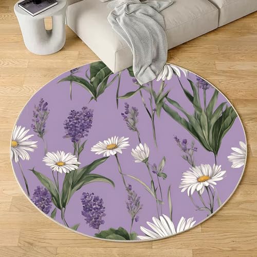 Sshjfeu Gänseblümchen Teppich Schlafzimmer, Floral Pflanzen Teppich Rund 100cm, Natur Frühling Teppiche Waschbar In Waschmaschine, Kurzflor, rutschfest, Runder Teppiche Sshjfeu Gänseblümchen Teppich Schlafzimmer, Floral Pflanzen Teppich Rund 100cm, Natur Frühling Teppiche Waschbar In Waschmaschine, Kurzflor, rutschfest, Runder Teppiche von Sshjfeu