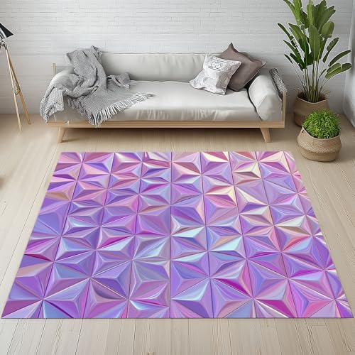 Sshjfeu Geometrie Dreieck Teppich Waschbar Antirutsch Kurzflor, Modern 3D Druck Teppich Wohnzimmer 120x180 cm Weich, Bunt Ombre Teppiche Schlafzimmer, Kinderzimmer, Kinderteppich von Sshjfeu