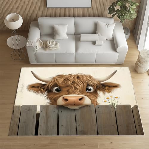 Sshjfeu Großer Teppiche, Stier Bauernhoftier Teppich Wohnzimmer 200x300, Bauernhof Bauernhaus Teppich Waschbar rutschfest Kurzflor Weich, Rustikaler Teppiche für Schlafzimmer, Kinderzimmer Sshjfeu Großer Teppiche, Stier Bauernhoftier Teppich Wohnzimmer 200x300, Bauernhof Bauernhaus Teppich Waschbar rutschfest Kurzflor Weich, Rustikaler Teppiche für Schlafzimmer, Kinderzimmer von Sshjfeu