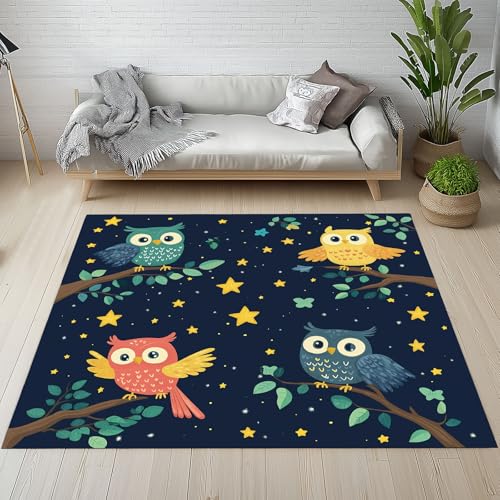 Sshjfeu Karikatur Eule Fussmatte Innen Outdoor Teppich, Sterne Sternenhimmel Teppiche Kurzflor Waschbar rutschfest 80x150, Blätter Zweige Fussmatte Aussen Schmutzfangmatte, Kleiner Teppich Sshjfeu Karikatur Eule Fussmatte Innen Outdoor Teppich, Sterne Sternenhimmel Teppiche Kurzflor Waschbar rutschfest 80x150, Blätter Zweige Fussmatte Aussen Schmutzfangmatte, Kleiner Teppich von Sshjfeu