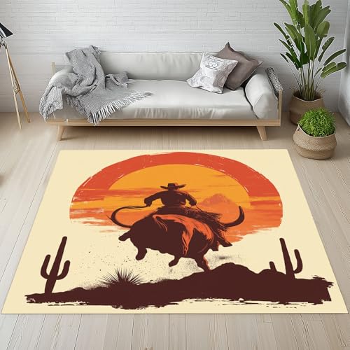 Sshjfeu Kinderteppich Wilder Westen Teppich Kinderzimmer Wohnzimmer Schlafzimmer, Amerikanische Rustikaler Teppich Kurzflor Antirutsch, Galoppierende Pferde Teppiche Waschbar rutschfest 140x200 cm Sshjfeu Kinderteppich Wilder Westen Teppich Kinderzimmer Wohnzimmer Schlafzimmer, Amerikanische Rustikaler Teppich Kurzflor Antirutsch, Galoppierende Pferde Teppiche Waschbar rutschfest 140x200 cm von Sshjfeu