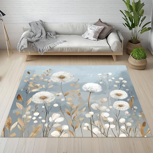Sshjfeu Löwenzahn Muster Teppich 200x200 cm Kurzflor, Rural Botanische Teppich Antirutsch Waschbar, Weich, Natur Pflanzen Teppiche Schlafzimmer, Wohnzimmer, Kinderzimmer, Kinderteppich Sshjfeu Löwenzahn Muster Teppich 200x200 cm Kurzflor, Rural Botanische Teppich Antirutsch Waschbar, Weich, Natur Pflanzen Teppiche Schlafzimmer, Wohnzimmer, Kinderzimmer, Kinderteppich von Sshjfeu