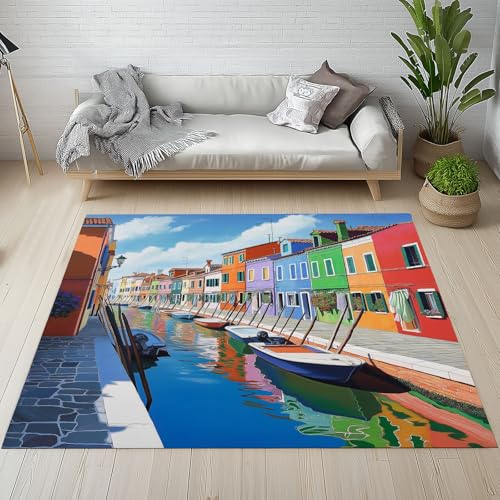 Sshjfeu Modern Städt City Fussmatte Aussen Schmutzfangmatte 80x120, Bunt Architektur Teppiche, Fussmatte Innen Outdoor, Kleiner Teppich Stadtbild, Waschbar Kurzflor rutschfest Sshjfeu Modern Städt City Fussmatte Aussen Schmutzfangmatte 80x120, Bunt Architektur Teppiche, Fussmatte Innen Outdoor, Kleiner Teppich Stadtbild, Waschbar Kurzflor rutschfest von Sshjfeu
