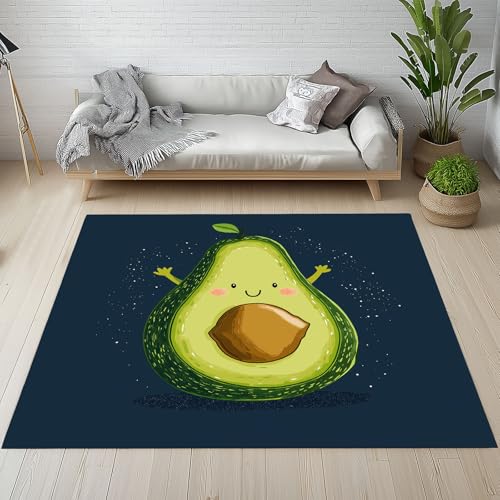 Sshjfeu Süße Avocado Teppich 100 X 150 cm, Karikatur Obst Teppich Waschbar rutschfest Kurzflor Weich, Niedliche Früchte Teppiche für Schlafzimmer, Wohnzimmer, Esszimmer, Kinderzimmer Sshjfeu Süße Avocado Teppich 100 X 150 cm, Karikatur Obst Teppich Waschbar rutschfest Kurzflor Weich, Niedliche Früchte Teppiche für Schlafzimmer, Wohnzimmer, Esszimmer, Kinderzimmer von Sshjfeu