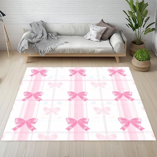 Sshjfeu Süße Schleife Teppich 120 X 160 cm, Modern Einfache Teppich Waschbar rutschfest Kurzflor Weich, Geometrie Plaid Teppiche für Schlafzimmer, Wohnzimmer, Esszimmer, Kinderzimmer Sshjfeu Süße Schleife Teppich 120 X 160 cm, Modern Einfache Teppich Waschbar rutschfest Kurzflor Weich, Geometrie Plaid Teppiche für Schlafzimmer, Wohnzimmer, Esszimmer, Kinderzimmer von Sshjfeu