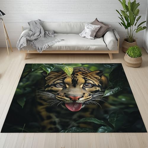 Sshjfeu Tiger Dschungeltier Teppich 200 X 300 cm, Tierwelt Wildtiere Teppich Waschbar rutschfest Kurzflor Weich, Tropenwald Teppiche für Schlafzimmer, Wohnzimmer, Esszimmer, Kinderzimmer Sshjfeu Tiger Dschungeltier Teppich 200 X 300 cm, Tierwelt Wildtiere Teppich Waschbar rutschfest Kurzflor Weich, Tropenwald Teppiche für Schlafzimmer, Wohnzimmer, Esszimmer, Kinderzimmer von Sshjfeu