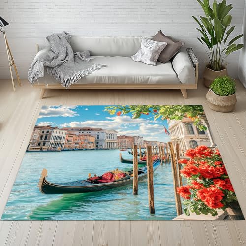 Sshjfeu Venedig Italien Architektur Fussmatte Innen Outdoor Teppich, Stadtbild City Canal Teppiche Kurzflor Waschbar rutschfest 80x150, Gebäude Fussmatte Aussen Schmutzfangmatte, Kleiner Teppich Sshjfeu Venedig Italien Architektur Fussmatte Innen Outdoor Teppich, Stadtbild City Canal Teppiche Kurzflor Waschbar rutschfest 80x150, Gebäude Fussmatte Aussen Schmutzfangmatte, Kleiner Teppich von Sshjfeu