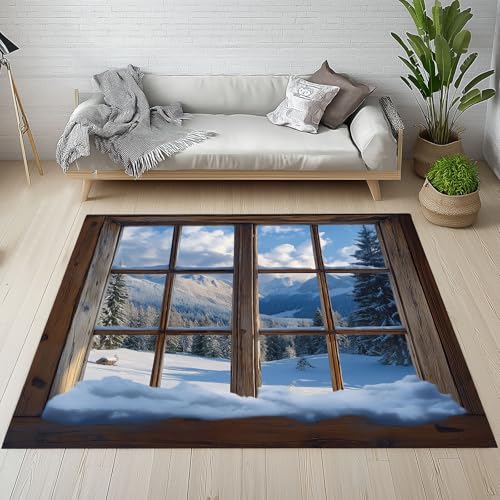 Sshjfeu Winter Landschaft Fussmatte Aussen Schmutzfangmatte 80x120, Kiefer Berg Teppiche, Fussmatte Innen Outdoor, Kleiner Teppich Rural Natur Landschaft, Waschbar Kurzflor rutschfest Sshjfeu Winter Landschaft Fussmatte Aussen Schmutzfangmatte 80x120, Kiefer Berg Teppiche, Fussmatte Innen Outdoor, Kleiner Teppich Rural Natur Landschaft, Waschbar Kurzflor rutschfest von Sshjfeu