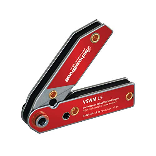 Schweißkraft verstellbarer Schweißwinkelmagnet VSWM 15 (Winkel 30° - 270°, für runde und eckige Rohre geeignet, Haltekraft 15 kg) 1790051 von Schweißkraft