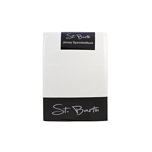 St. Barth Jersey Spannbetttuch 95% Baumwolle 5% Elasthan 140-160x200-220cm weiß von St. Barth