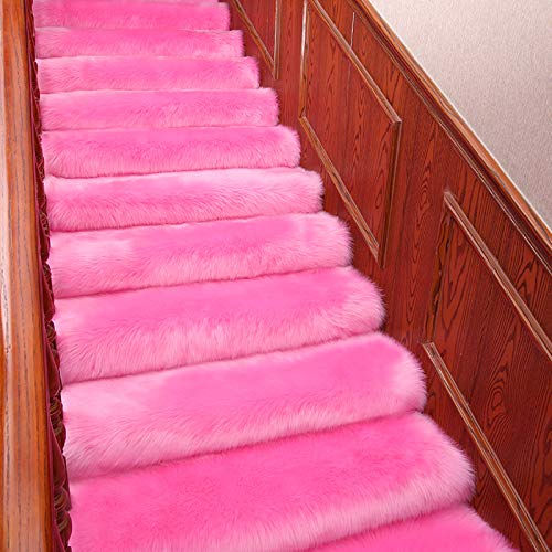 10 Treppe Set Mit Shaggy Thick Fluffy Treppenmatte Stufenteppich Stufenmatte Stufenschoner Treppenschoner Treppenteppich Treppenschutz Matte Matten Teppich rutschfest,Superweiche,Flauschige,Bequeme von StMiYi