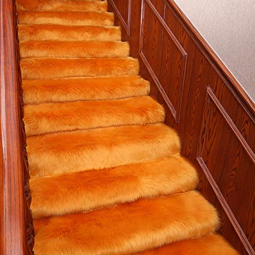 10 Treppe Set Mit Shaggy Thick Fluffy Treppenmatte Stufenteppich Stufenmatte Stufenschoner Treppenschoner Treppenteppich Treppenschutz Matte Matten Teppich rutschfest,Superweiche,Flauschige,Bequeme von StMiYi