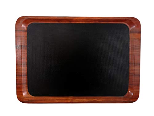 Gastro Tablett rechteckig Mahagoni-Schwarz mit antirutsch Oberfläche, Kellnertablett, Serviertablett, Bierglasträger, Gläsertablett (34,5 x 24,5 cm) von Staab's