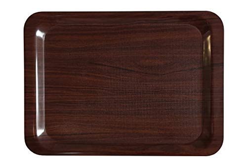 Staab's Gastro Tablett rechteckig braun/Laminat mit antirutsch Oberfläche, Kellnertablett, Serviertablett, Gläsertablett (61x43 cm) von Staab's