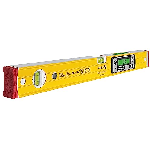 STABILA Elektronik-Wasserwaage TECH 196M DL - digitale Wasserwaage wasser- und staubdicht nach IP 67, 2 Digital-Displays, kalibrationsfrei mit Tasche, 61 cm von Stabila