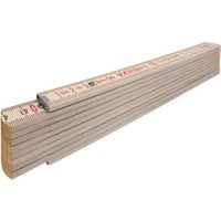 STABILA Holz-Gliedermaßstab Type 407 N, 2 m, naturfarben, metrische Skala, mit Winkelschema, PEFC-zertifiziert von Stabila