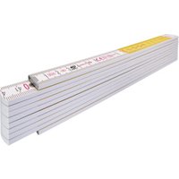 STABILA Holz-Gliedermaßstab Type 417, 2 m, weiß/gelbe metrische Schnellablese-Skala, mit Winkelschema, PEFC-zertifiziert von Stabila
