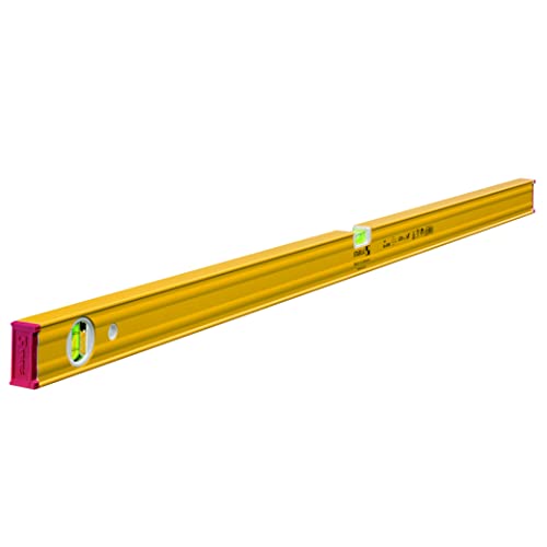 STABILA Magnet-Wasserwaage Type 80 ASM, 120 cm, verstärktes Alu-Profil, extrastarkes Seltenerd-Magnetsystem, 1 Horizontal-Libelle, 1 Vertikal-Libelle, integrierte Rutsch-Stopper, Made in Germany von Stabila