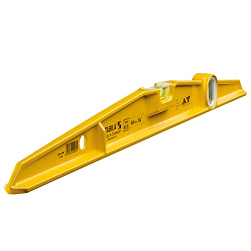 STABILA Wasserwaage Type 81 S, 60 cm, robustes Alu-Druckgussprofil, 1 Horizontal-Libelle, 1 Vertikal-Libelle, Made in Germany, Gelb von Stabila
