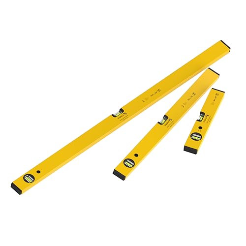 STABILA Wasserwaage im Set - PRIME SET 70-3-teiliges Wasserwaagen Set: 100 cm / 60 cm / 30 cm, Horizontal & Vertikal Libelle, Kunststoff-Endkappen, Made in Germany von Stabila