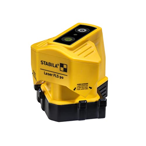 STABILA Bodenlinien-Laser FLS 90, exakter 90-Grad-Winkel am Boden, Reichweite Laserlinie 15 m, Schutzklasse IP 54, Umsteck-Sockel, Zielplatte, Tasche von Stabila